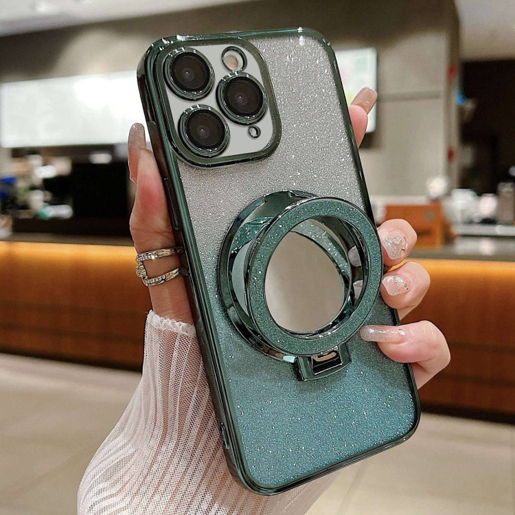 Plated Mirror Holder Gradient Glitter MagSafe Phone Case, For iPhone 13 Pro Max, For iPhone 13 Pr...