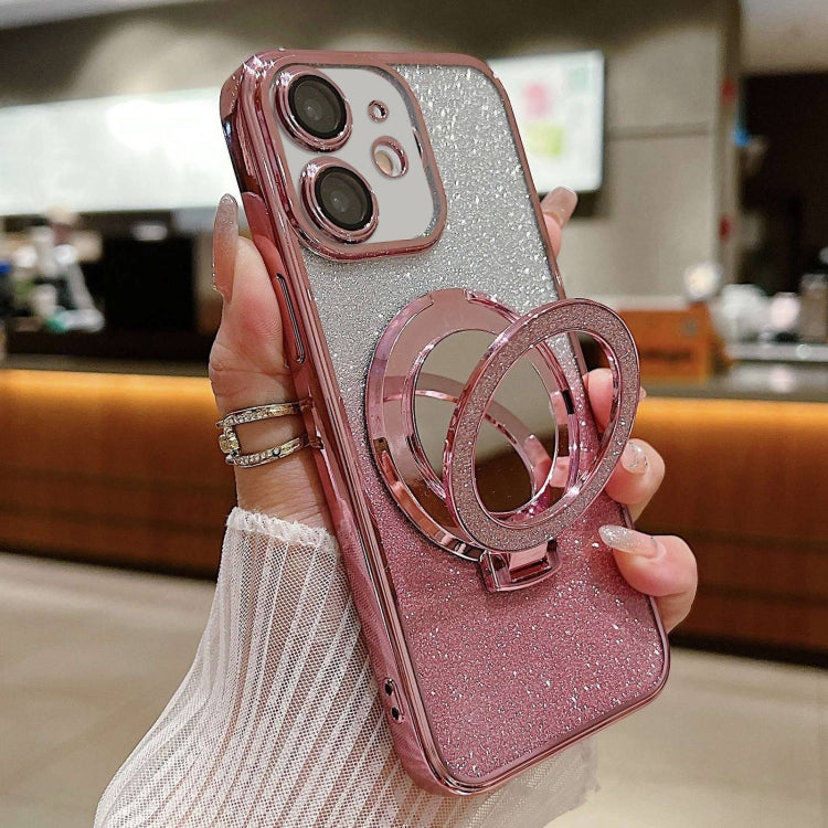 Plated Mirror Holder Gradient Glitter MagSafe Phone Case, For iPhone 13 Pro Max, For iPhone 13 Pr...