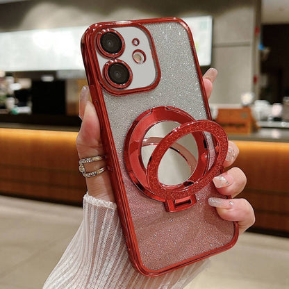 Plated Mirror Holder Gradient Glitter MagSafe Phone Case, For iPhone 13 Pro Max, For iPhone 13 Pr...