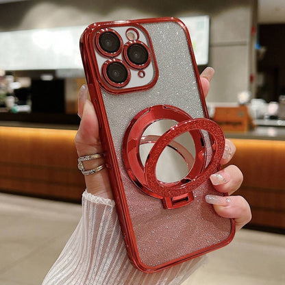 Plated Mirror Holder Gradient Glitter MagSafe Phone Case, For iPhone 13 Pro Max, For iPhone 13 Pr...