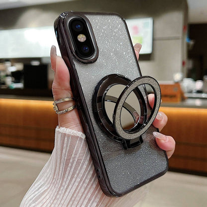 Plated Mirror Holder Gradient Glitter MagSafe Phone Case, For iPhone XS Max����������������������...