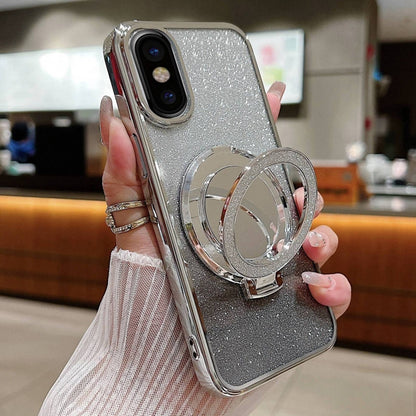 Plated Mirror Holder Gradient Glitter MagSafe Phone Case, For iPhone XS Max����������������������...