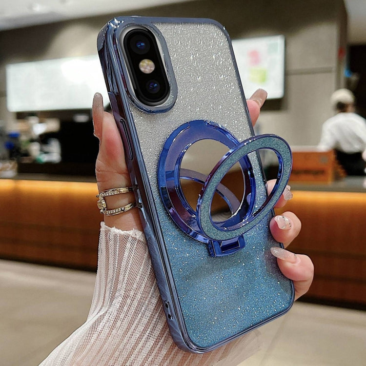 Plated Mirror Holder Gradient Glitter MagSafe Phone Case, For iPhone XS Max����������������������...
