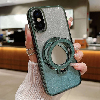 Plated Mirror Holder Gradient Glitter MagSafe Phone Case, For iPhone XS Max����������������������...