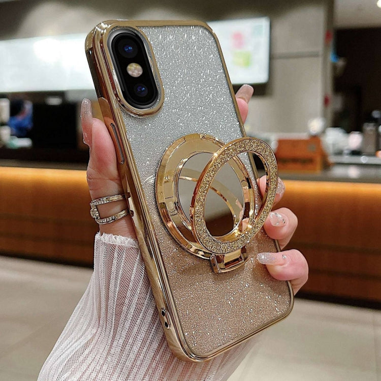 Plated Mirror Holder Gradient Glitter MagSafe Phone Case, For iPhone XS Max����������������������...