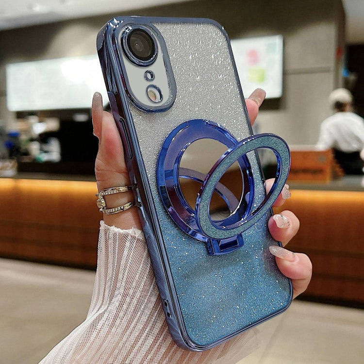 Plated Mirror Holder Gradient Glitter MagSafe Phone Case, For iPhone 13 Pro Max, For iPhone 13 Pr...