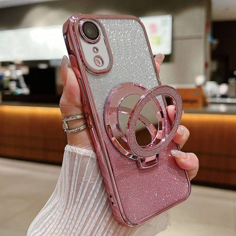 Plated Mirror Holder Gradient Glitter MagSafe Phone Case, For iPhone 13 Pro Max, For iPhone 13 Pr...