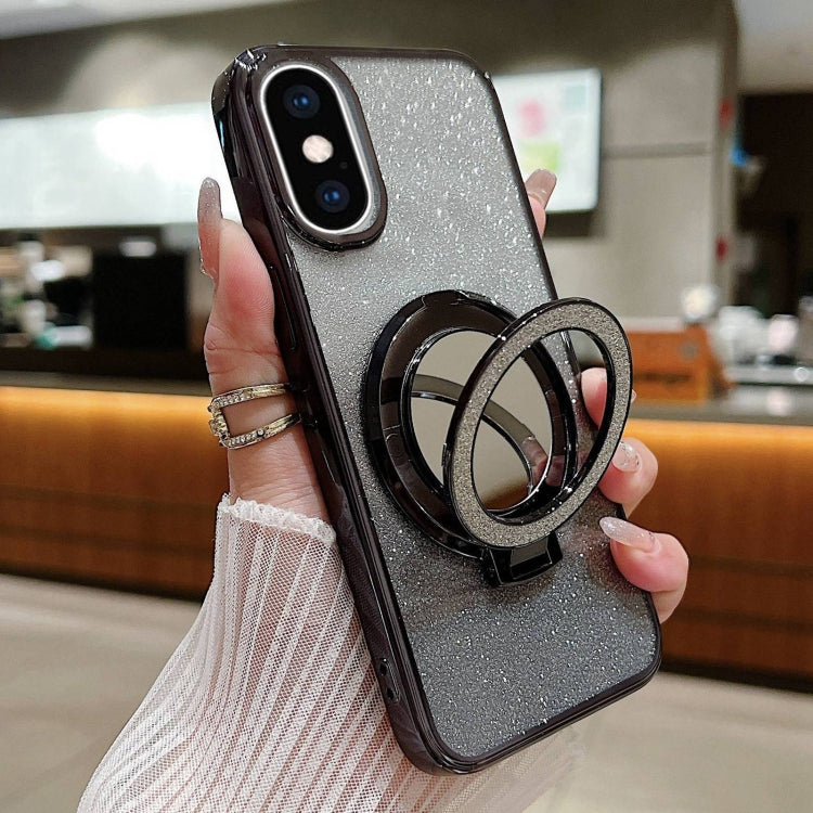 Plated Mirror Holder Gradient Glitter MagSafe Phone Case, For iPhone XS Max����������������������...