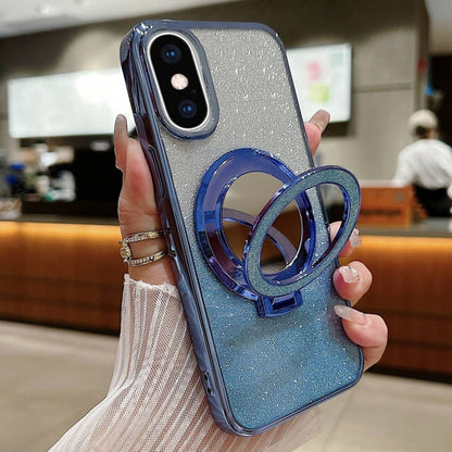 Plated Mirror Holder Gradient Glitter MagSafe Phone Case, For iPhone XS Max����������������������...