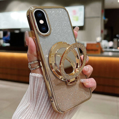 Plated Mirror Holder Gradient Glitter MagSafe Phone Case, For iPhone XS Max����������������������...