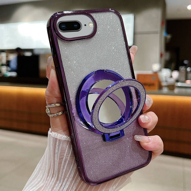 Plated Mirror Holder Gradient Glitter MagSafe Phone Case, For iPhone XS Max����������������������...