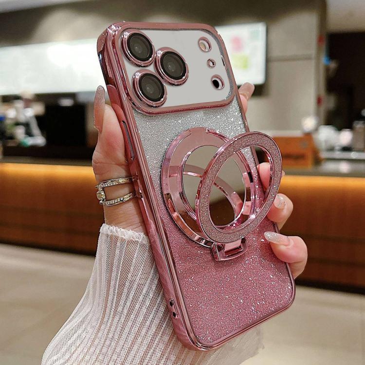 Plated Mirror Holder Gradient Glitter MagSafe Phone Case