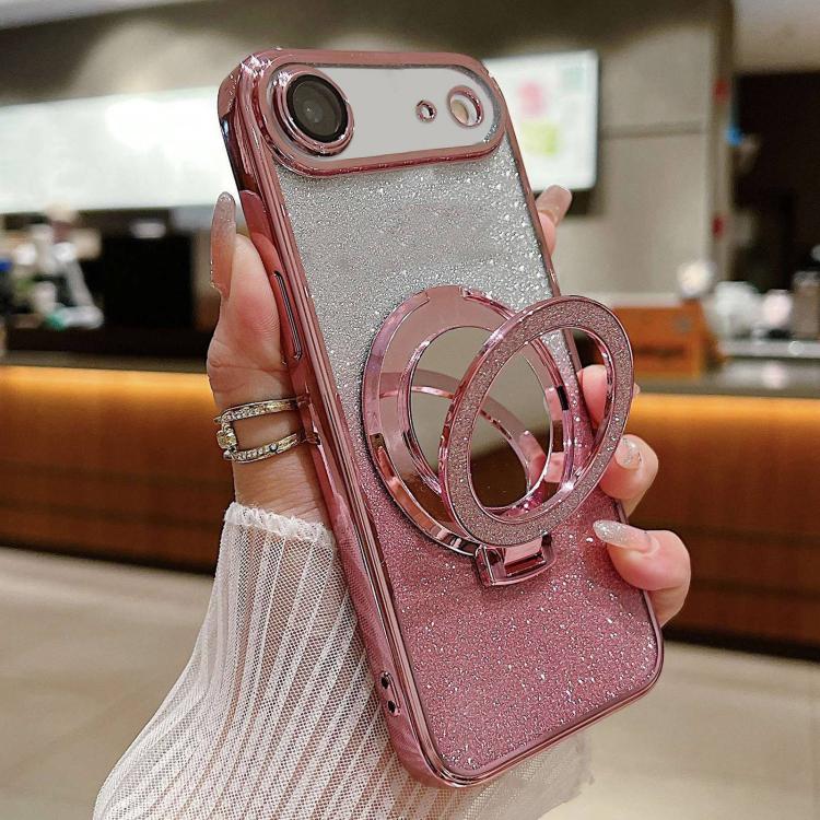 Plated Mirror Holder Gradient Glitter MagSafe Phone Case