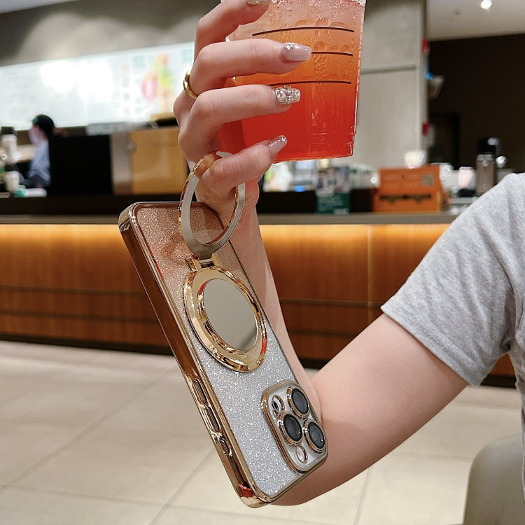 Plated Mirror Holder Gradient Glitter MagSafe Phone Case, For iPhone XS Max����������������������...