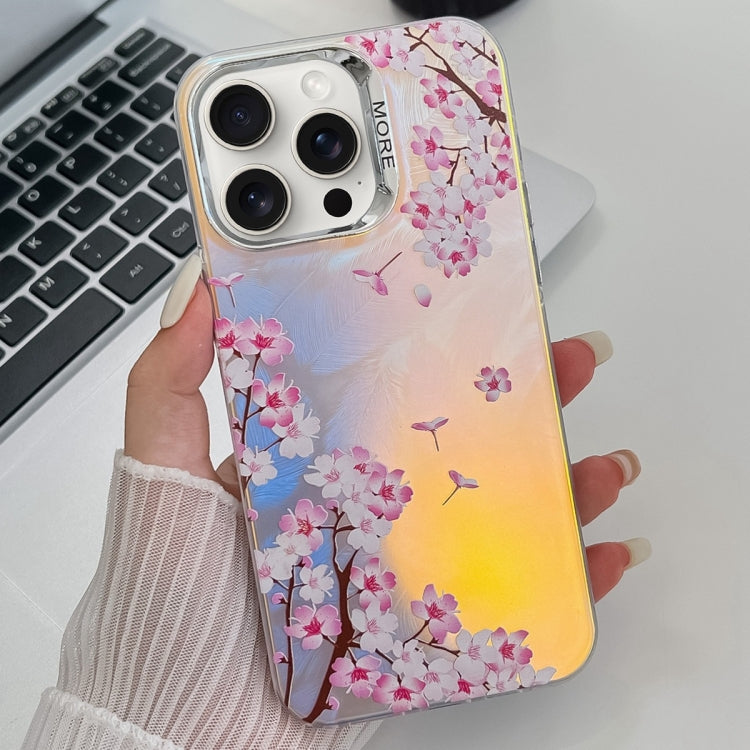 Electroplating Laser Flower Texture TPU Phone Case, For iPhone 15 Pro, For iPhone 15, For iPhone ...