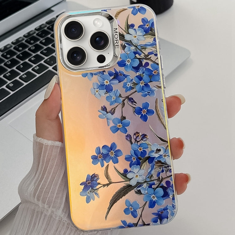 Electroplating Laser Flower Texture TPU Phone Case, For iPhone 15 Pro, For iPhone 15, For iPhone ...