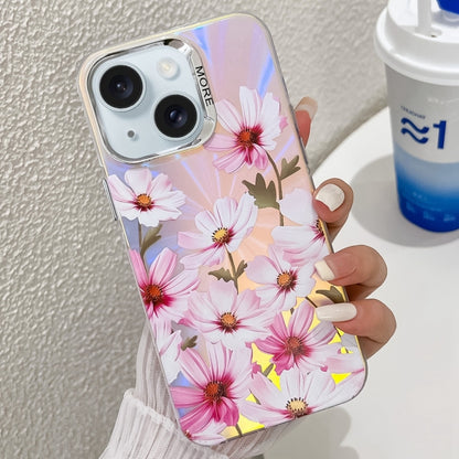 Electroplating Laser Flower Texture TPU Phone Case, For iPhone 15 Pro, For iPhone 15, For iPhone ...