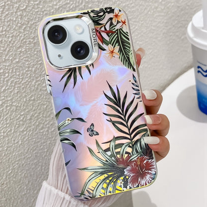 Electroplating Laser Flower Texture TPU Phone Case, For iPhone 15 Pro, For iPhone 15, For iPhone ...