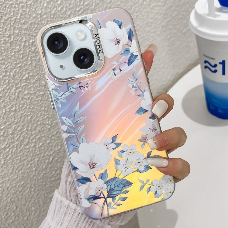 Electroplating Laser Flower Texture TPU Phone Case, For iPhone 15 Pro, For iPhone 15, For iPhone ...