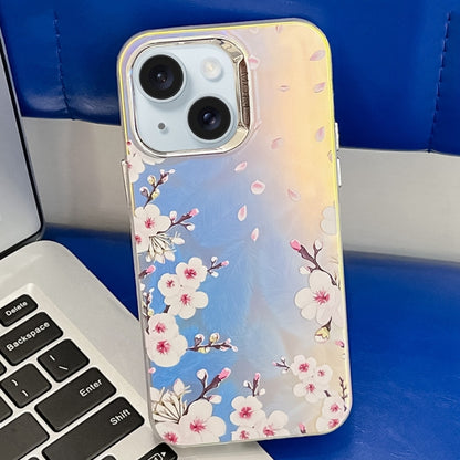 Electroplating Laser Flower Texture TPU Phone Case, For iPhone 15 Pro, For iPhone 15, For iPhone ...