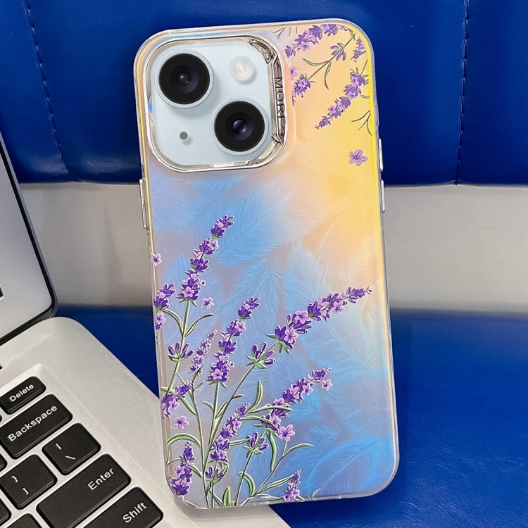 Electroplating Laser Flower Texture TPU Phone Case, For iPhone 15 Pro, For iPhone 15, For iPhone ...