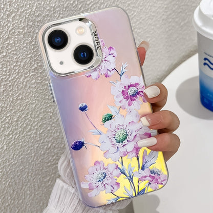 Electroplating Laser Flower Texture TPU Phone Case, For iPhone 15 Pro, For iPhone 15, For iPhone ...