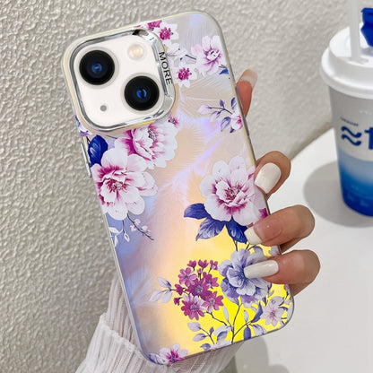 Electroplating Laser Flower Texture TPU Phone Case, For iPhone 15 Pro, For iPhone 15, For iPhone ...