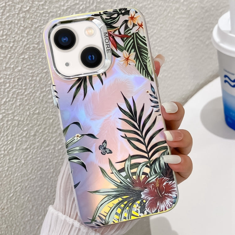 Electroplating Laser Flower Texture TPU Phone Case, For iPhone 15 Pro, For iPhone 15, For iPhone ...