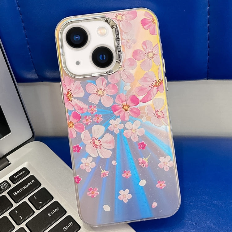 Electroplating Laser Flower Texture TPU Phone Case, For iPhone 15 Pro, For iPhone 15, For iPhone ...