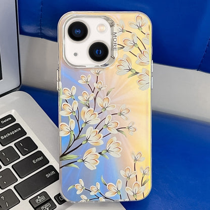 Electroplating Laser Flower Texture TPU Phone Case, For iPhone 15 Pro, For iPhone 15, For iPhone ...