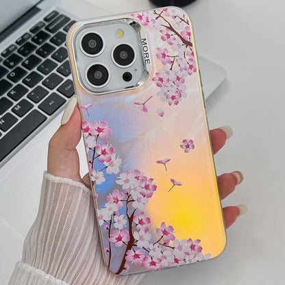 Electroplating Laser Flower Texture TPU Phone Case, For iPhone 15 Pro, For iPhone 15, For iPhone ...
