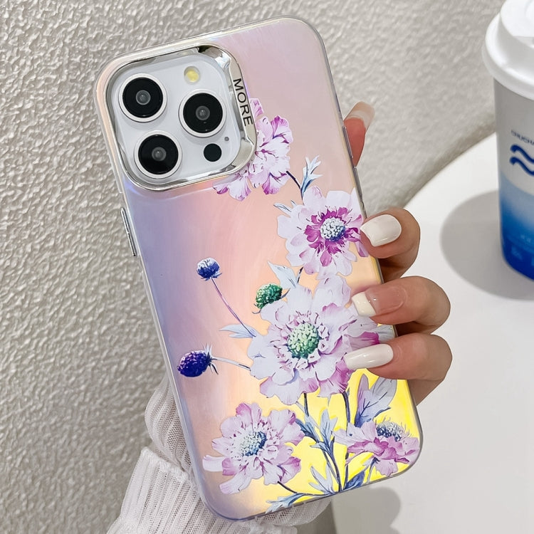 Electroplating Laser Flower Texture TPU Phone Case, For iPhone 15 Pro, For iPhone 15, For iPhone ...