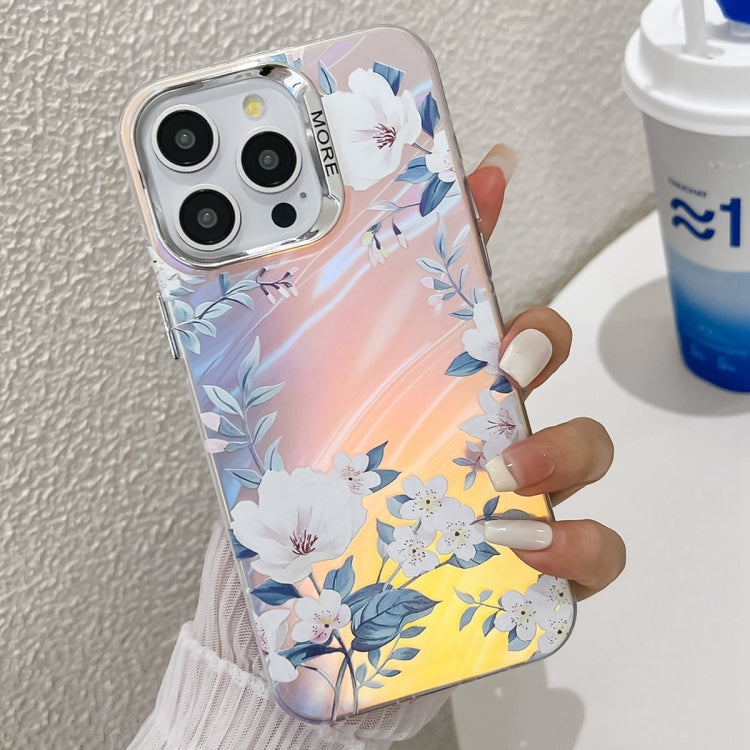 Electroplating Laser Flower Texture TPU Phone Case, For iPhone 15 Pro, For iPhone 15, For iPhone ...