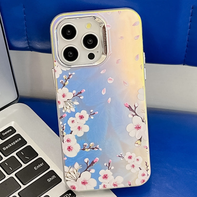 Electroplating Laser Flower Texture TPU Phone Case, For iPhone 13 Pro Max, For iPhone 13 Pro�����...