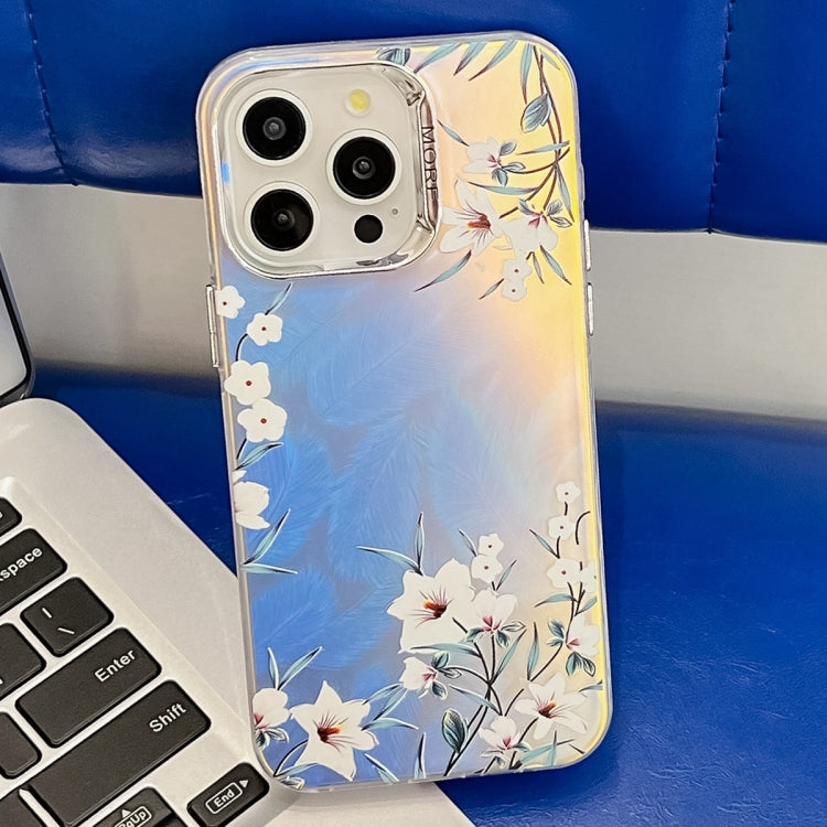 Electroplating Laser Flower Texture TPU Phone Case, For iPhone 13 Pro Max, For iPhone 13 Pro�����...
