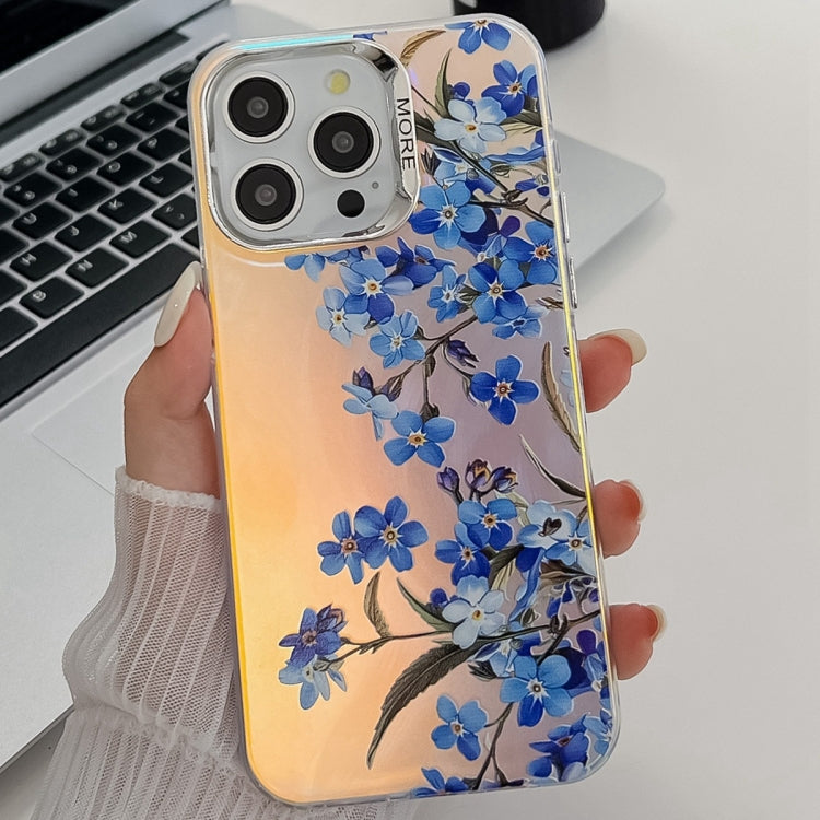 Electroplating Laser Flower Texture TPU Phone Case, For iPhone 13 Pro Max, For iPhone 13 Pro�����...