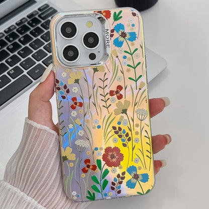 Electroplating Laser Flower Texture TPU Phone Case, For iPhone 13 Pro Max, For iPhone 13 Pro�����...