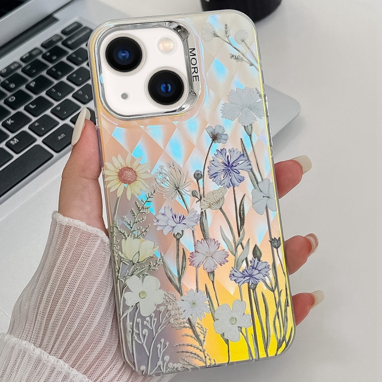 Electroplating Laser Flower Texture TPU Phone Case, For iPhone 13 Pro Max, For iPhone 13 Pro�����...