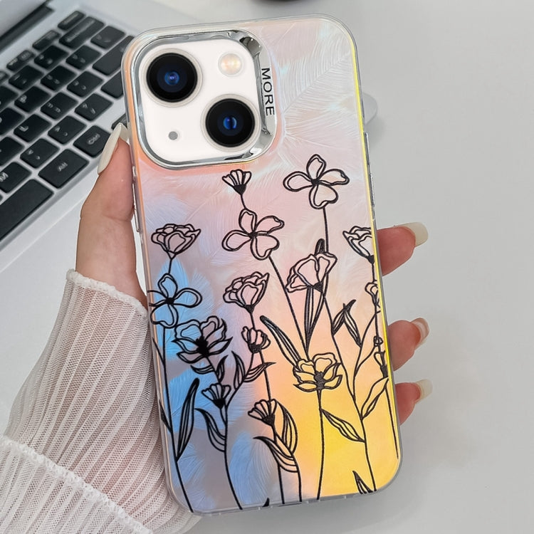 Electroplating Laser Flower Texture TPU Phone Case, For iPhone 13 Pro Max, For iPhone 13 Pro�����...