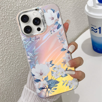 Electroplating Laser Flower Texture TPU Phone Case, For iPhone 16 Pro Max, For iPhone 16 Pro�����...