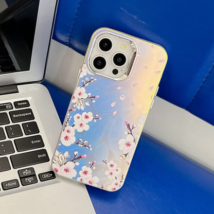 Electroplating Laser Flower Texture TPU Phone Case, For iPhone 16 Pro Max, For iPhone 16 Pro�����...