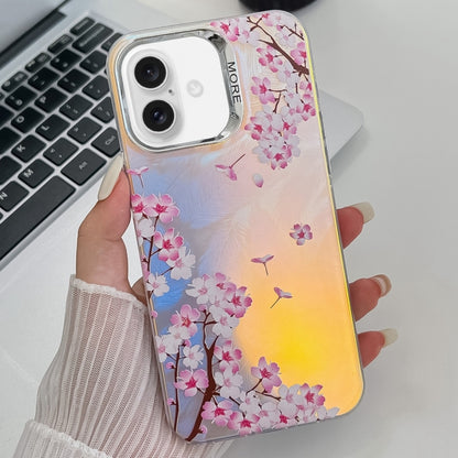 Electroplating Laser Flower Texture TPU Phone Case, For iPhone 16 Pro Max, For iPhone 16 Pro�����...