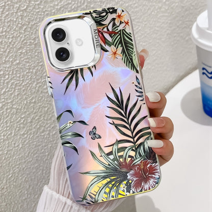 Electroplating Laser Flower Texture TPU Phone Case, For iPhone 16 Pro Max, For iPhone 16 Pro�����...