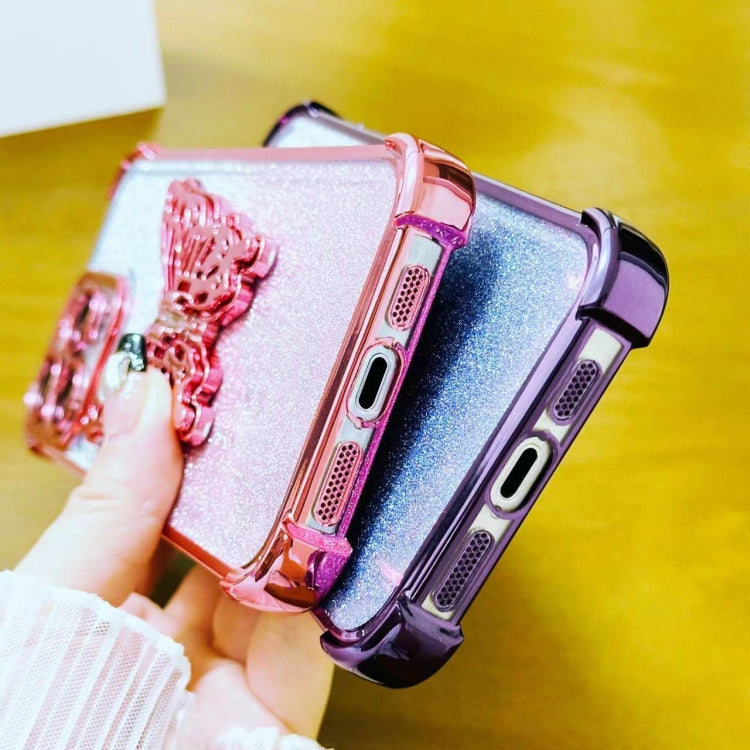 Electroplated Glitter 3D Butterfly Four-corner Shockproof TPU Phone Case, For iPhone 11����������...