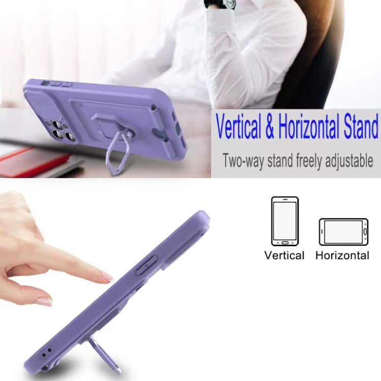 Sliding Camshield Magnetic Card Holder Silicone Phone Case with Lanyard, For iPhone 12�����������...