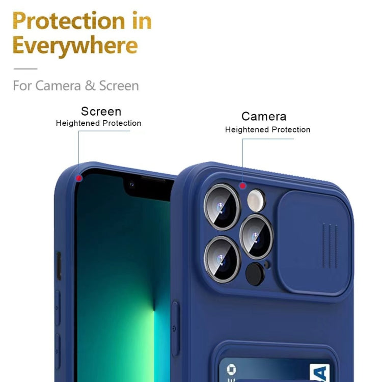 Sliding Camshield Magnetic Card Holder Silicone Phone Case with Lanyard, For iPhone 12�����������...