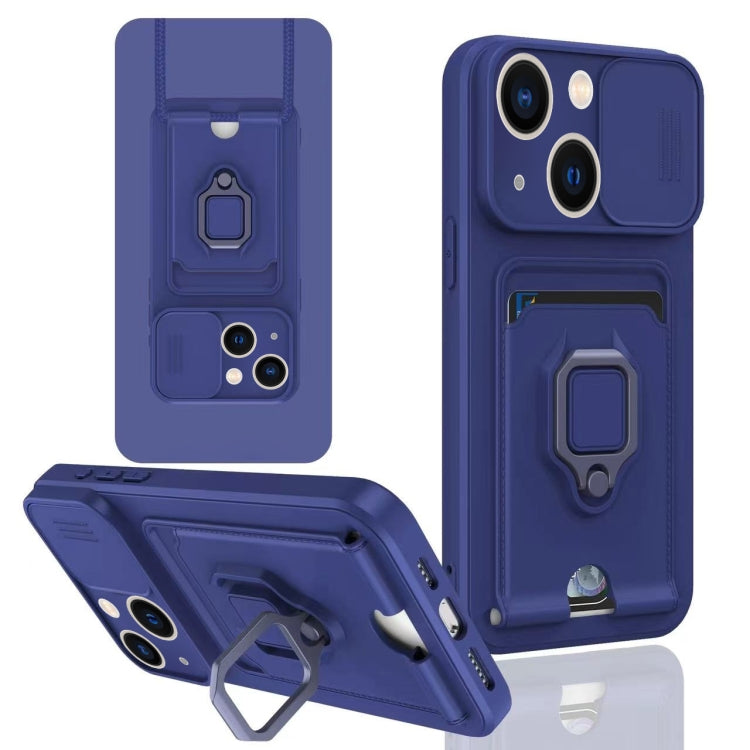 Sliding Camshield Magnetic Card Holder Silicone Phone Case, For iPhone 16e, For iPhone 16 Pro Max...