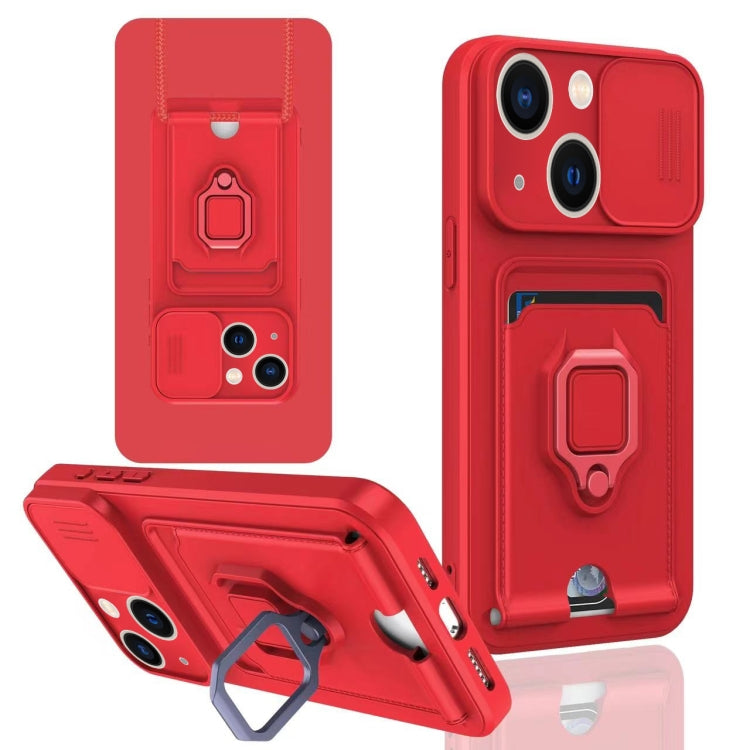 Sliding Camshield Magnetic Card Holder Silicone Phone Case, For iPhone 16e, For iPhone 16 Pro Max...