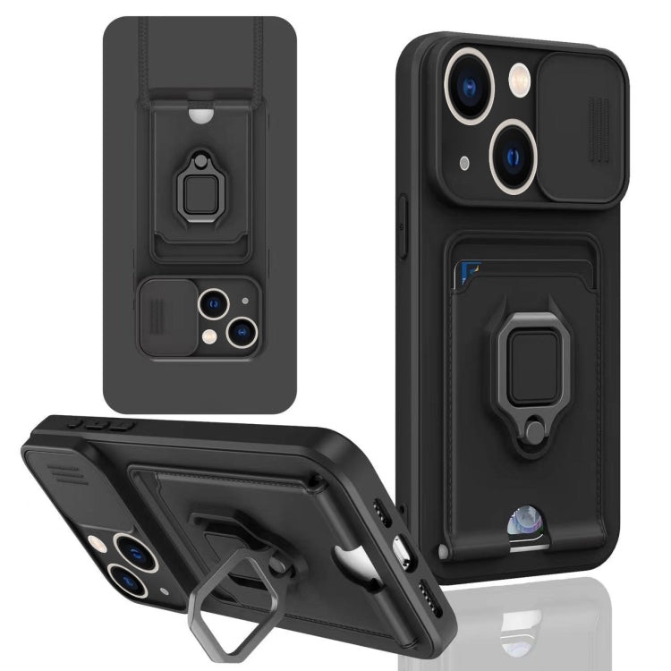 Sliding Camshield Magnetic Card Holder Silicone Phone Case, For iPhone 16e, For iPhone 16 Pro Max...