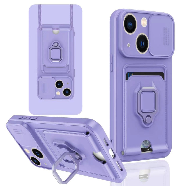 Sliding Camshield Magnetic Card Holder Silicone Phone Case, For iPhone 16e, For iPhone 16 Pro Max...